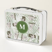 Lunch Box Motif animal mignon en forêt sauvage Monogramme (Dos)