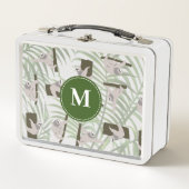 Lunch Box Motif animal mignon en forêt sauvage Monogramme (Devant)