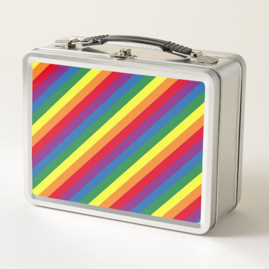 Lunch Box Motif arc-en-ciel diagonal (Devant)