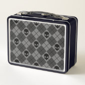 Lunch Box Motif Argyle Alien Noir et Gris (Dos)
