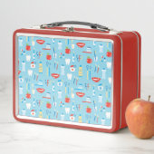 Lunch Box Motif bleu dentaire (En situation)