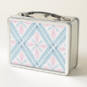 Lunch Box motif bleu en forme de diamant (Dos)