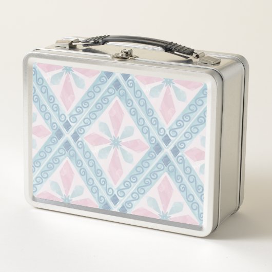 Lunch Box motif bleu en forme de diamant (Devant)