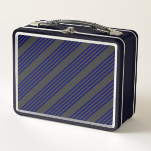 Lunch Box Motif bleu marine et charbon cinq bandes