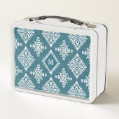 Lunch Box Motif bleu turquoise du monogramme | Amadora (Dos)