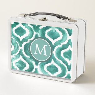 Lunch Box Motif bleu vert IV du monogramme