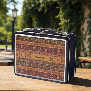 Lunch Box Motif Bohème Tribal Ethnique Terracotta Traditionn