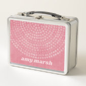 Lunch Box Motif Boho Dot moderne avec nom de script bounce (Devant)