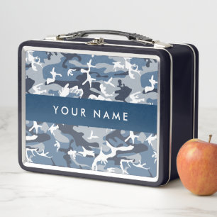 Lunch Box Motif camouflage neige hivernale bleue Personnalis