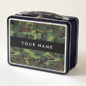 Lunch Box Motif Camouflage Vert, Votre nom, Personnaliser (Devant)