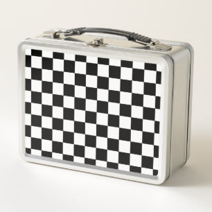 Lunch Box Motif Checkered noir et blanc de damier