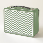 Lunch Box Motif Chevron blanc et vert (Dos)
