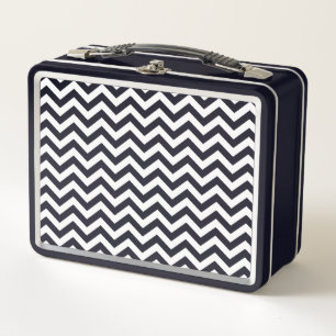 Lunch Box Motif Chevron noir et blanc