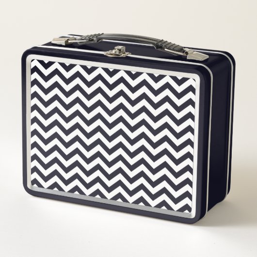 Lunch Box Motif Chevron noir et blanc (Devant)