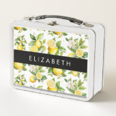 Lunch Box Motif citron, Fleurs de citron, Feuilles, Votre No (Devant)