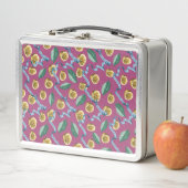Lunch Box Motif citrons et rubans bleus (En situation)