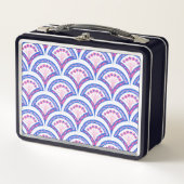 Lunch Box motif damassé floral bleu (Devant)
