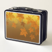 Lunch Box Motif d'automne avec feuilles d'érable en chute et (Dos)