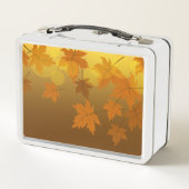 Lunch Box Motif d'automne avec feuilles d'érable en chute et (Dos)