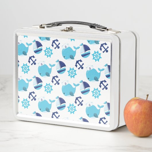 Lunch Box Motif De Baleines, Beaux Baleines, Baleines Bleues (En situation)