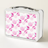 Lunch Box Motif De Baleines, Beaux Baleines, Baleines Roses (Dos)