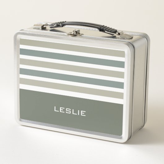 Lunch Box Motif de bandes de nom personnalisé (Devant)