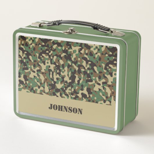 Lunch Box Motif de camouflage de nom personnalisé (Devant)