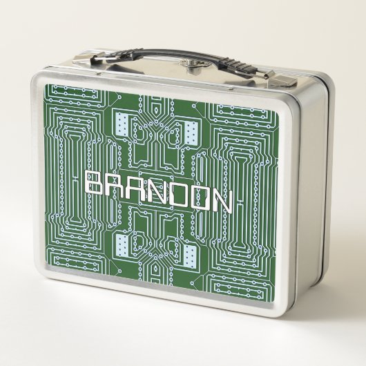 Lunch Box Motif de carte de circuit d'ordinateur Geeky Nerd (Dos)