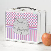 Lunch Box Motif de chat gris dormant (En situation)