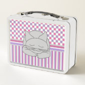 Lunch Box Motif de chat gris dormant (Dos)
