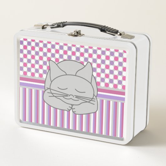 Lunch Box Motif de chat gris dormant (Devant)