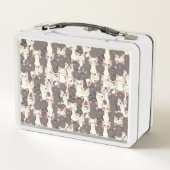 Lunch Box Motif de chats blancs et gris (Dos)