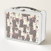 Lunch Box Motif de chats blancs et gris (Devant)