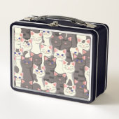 Lunch Box Motif de chats blancs et gris (Devant)