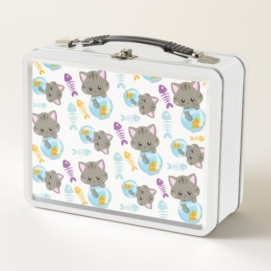 Lunch Box Motif De Chats, Chats Mignons, Chatons, Poisson (Devant)