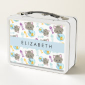 Lunch Box Motif De Chats, Chats Mignons, Chatons, Votre Nom (Dos)