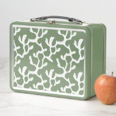 Lunch Box Motif De Corail Bio Blanc Et Vert (En situation)