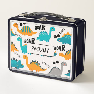 Lunch Box Motif de dinosaure mignon Monogramme personnalisé