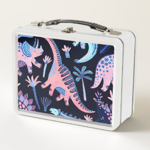 Lunch Box Motif de dinosaures de bande dessinée mignon.
