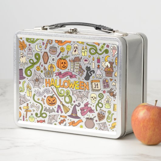 Lunch Box Motif de doodle Halloween mignon (En situation)