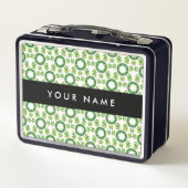 Lunch Box Motif de feuille, feuilles vertes, votre nom (Dos)