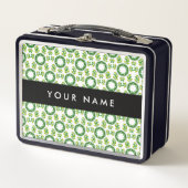 Lunch Box Motif de feuille, feuilles vertes, votre nom (Devant)