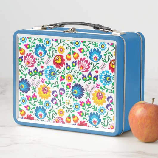Lunch Box Motif de fleur d'art populaire 2 (En situation)