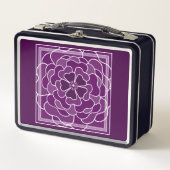 Lunch Box Motif de fleurs abstraites violet foncé (Devant)