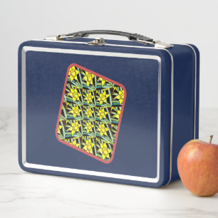 Lunch Box Motif de fleurs précieuses jaunes