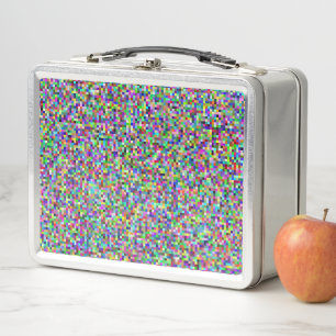 Lunch Box Motif de fond de carrés de pixels colorés
