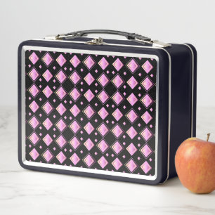 Lunch Box Motif de forme de diamètre rose géométrique dégrad