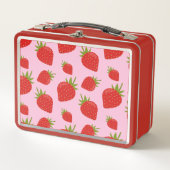 Lunch Box Motif de fraise rétro rouge mûre (Devant)