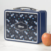 Lunch Box Motif de fusée à nom personnalisé (En situation)