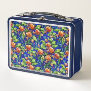 Lunch Box Motif de grenade bleu foncé et mosaïque de fruits